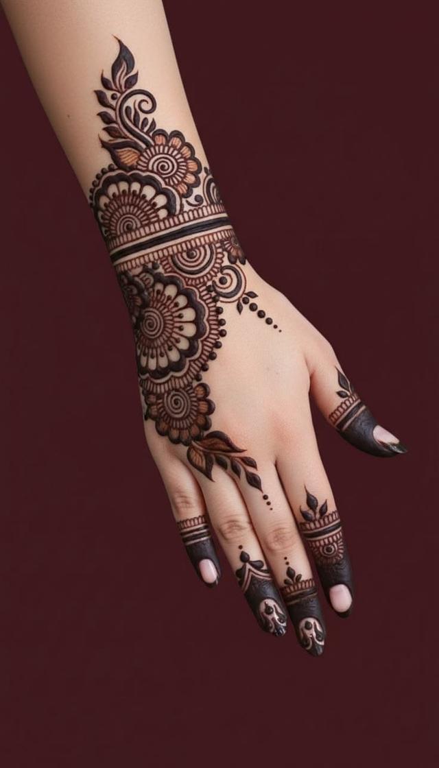 Henna up to quarter length (1 side)